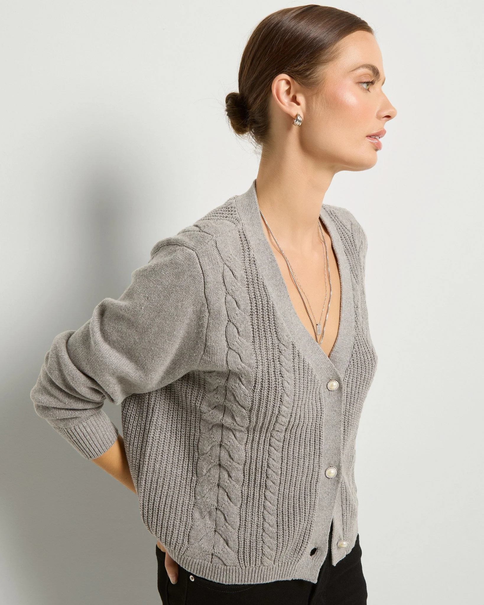 Amethyst Cable Cardigan - Image 3