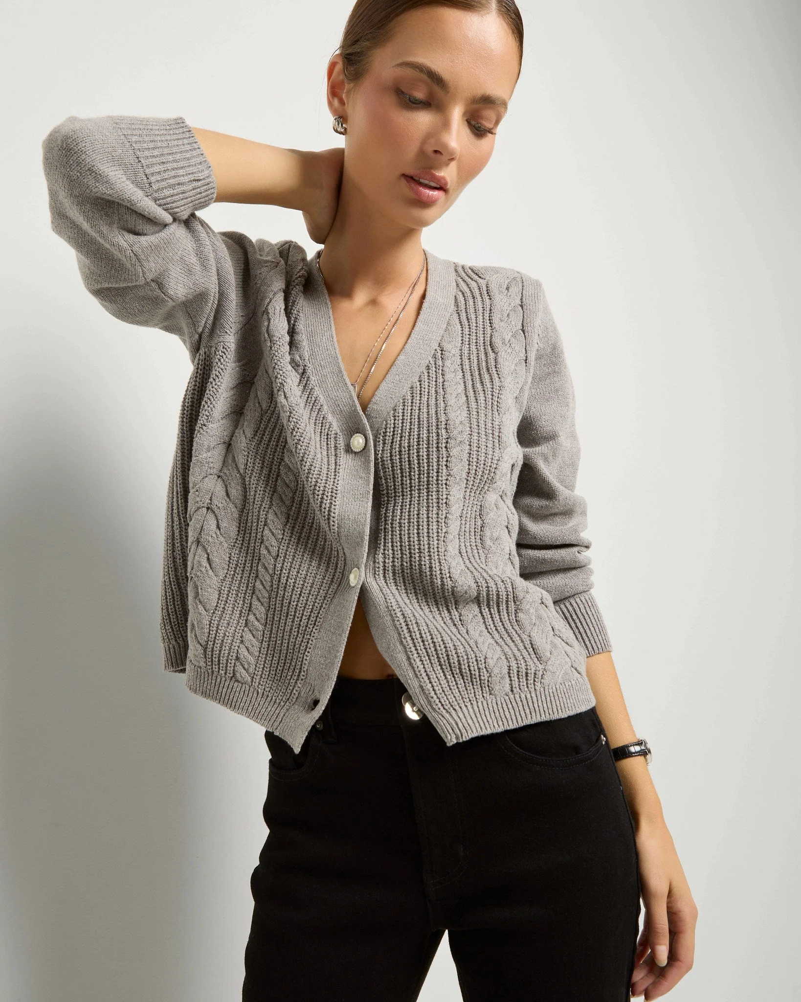 Amethyst Cable Cardigan - Image 5