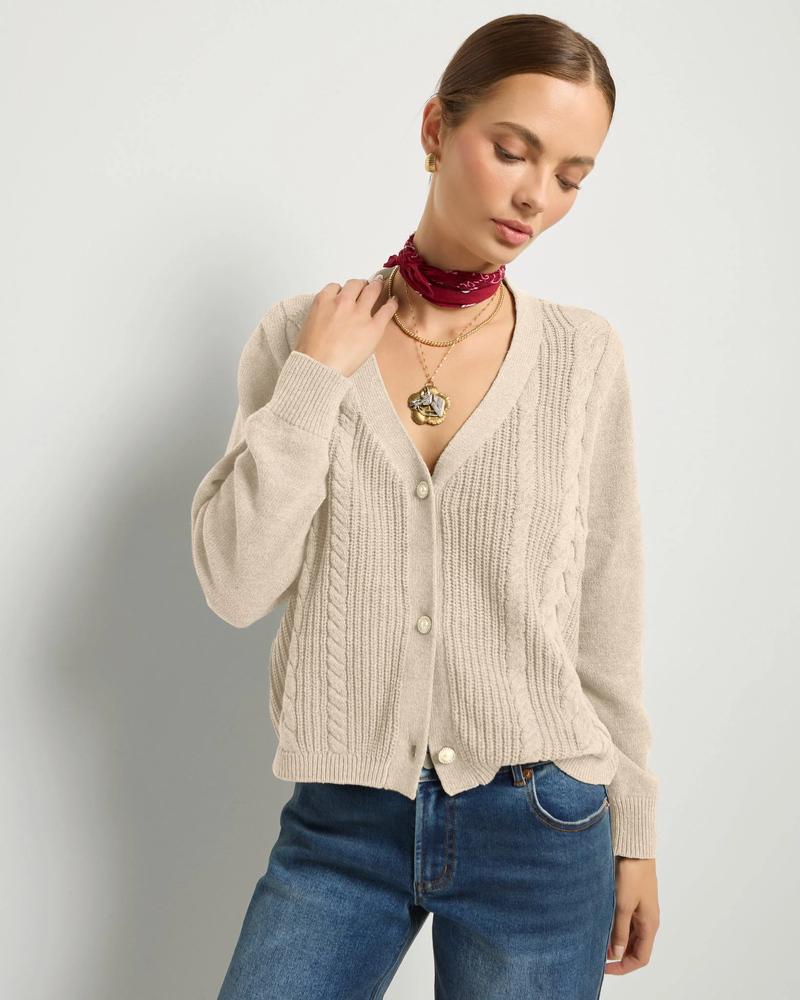 Amethyst Cable Cardigan - Image 7