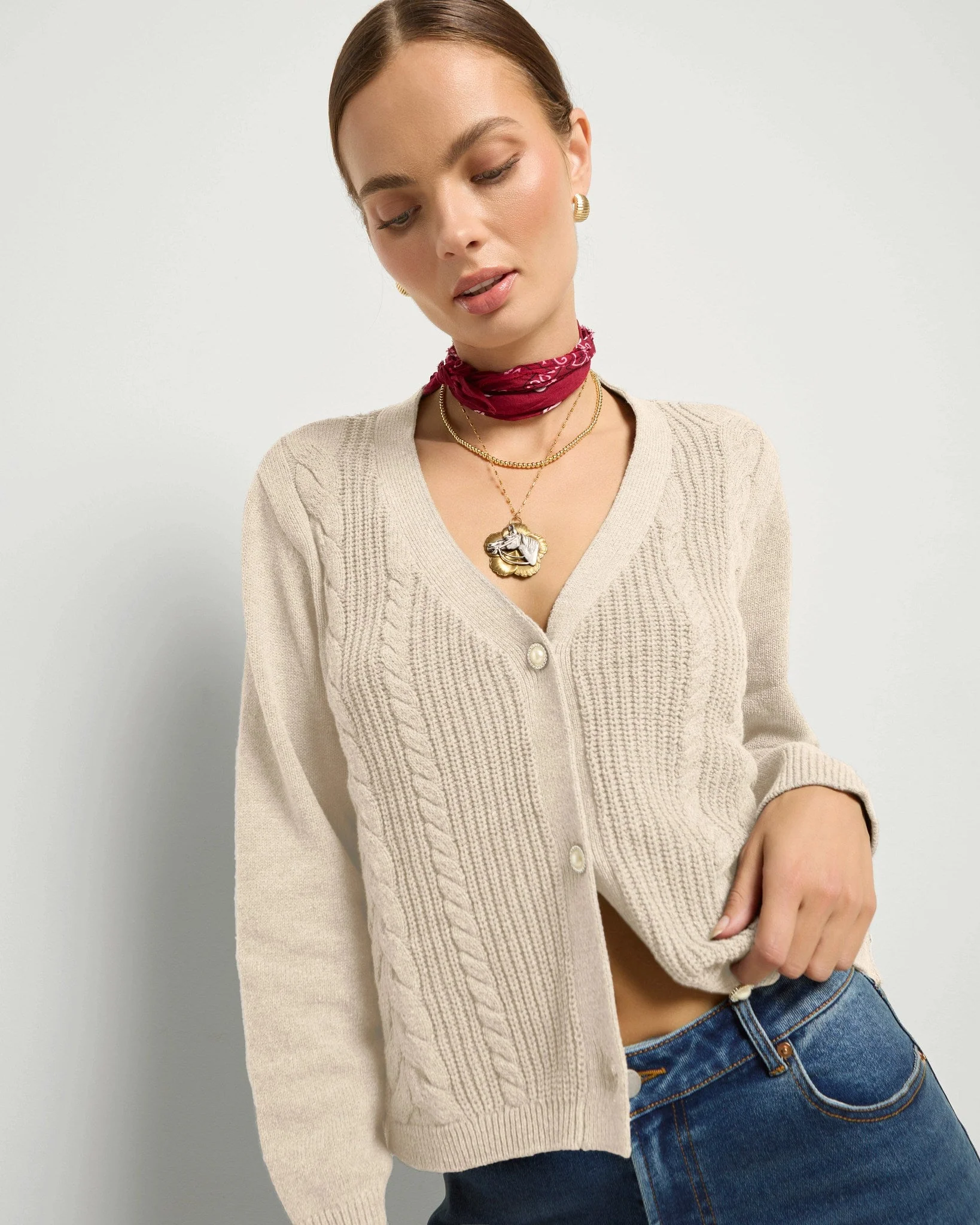 Amethyst Cable Cardigan - Image 9