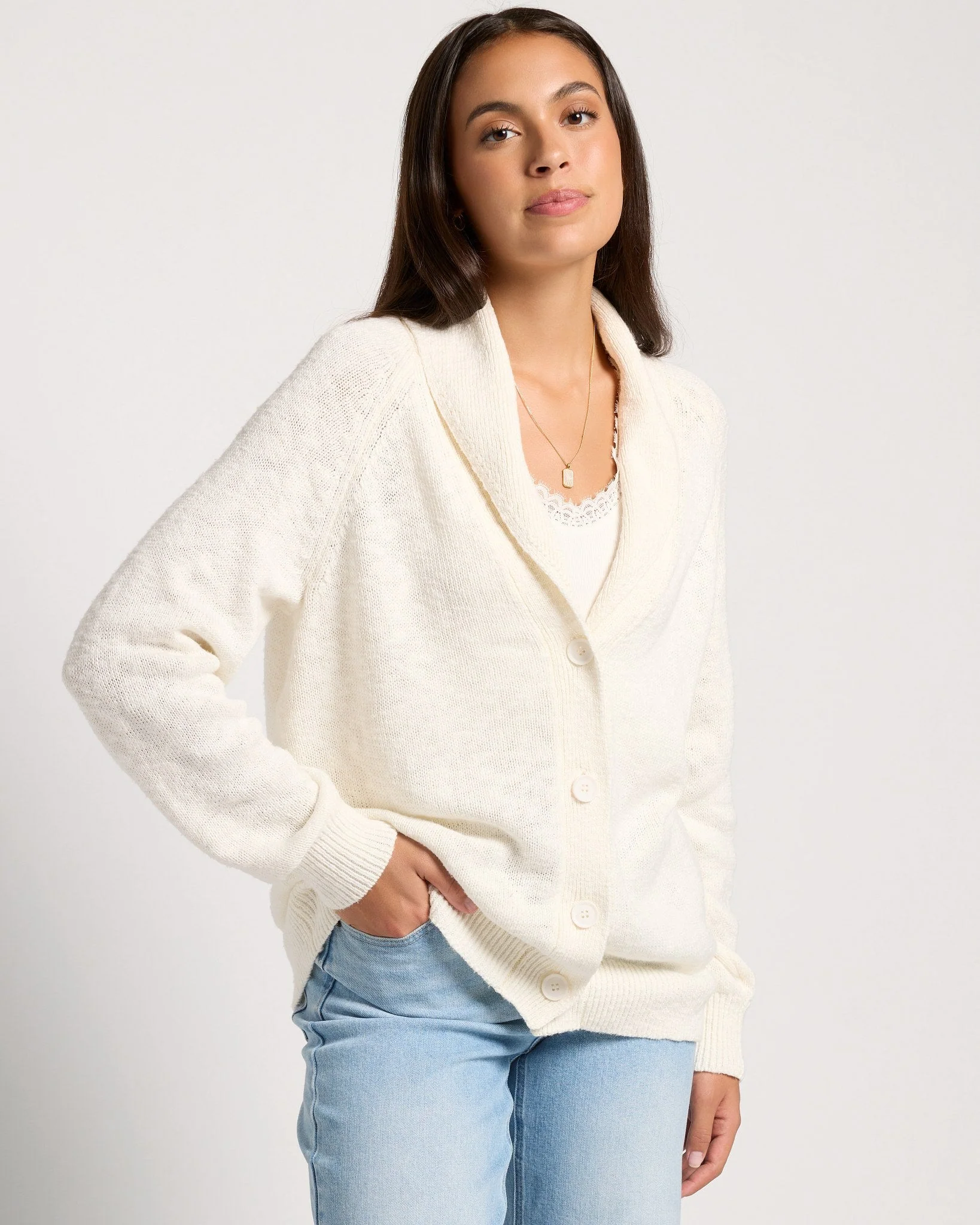 Aura Shawl Collar Cardigan - Image 5
