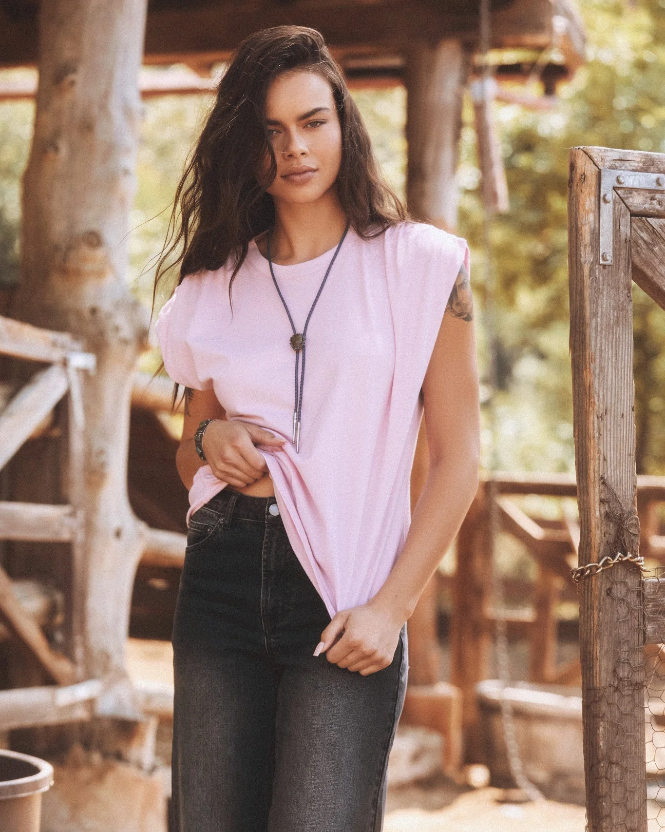 Bloom Ruched Shoulder Tee - Image 2