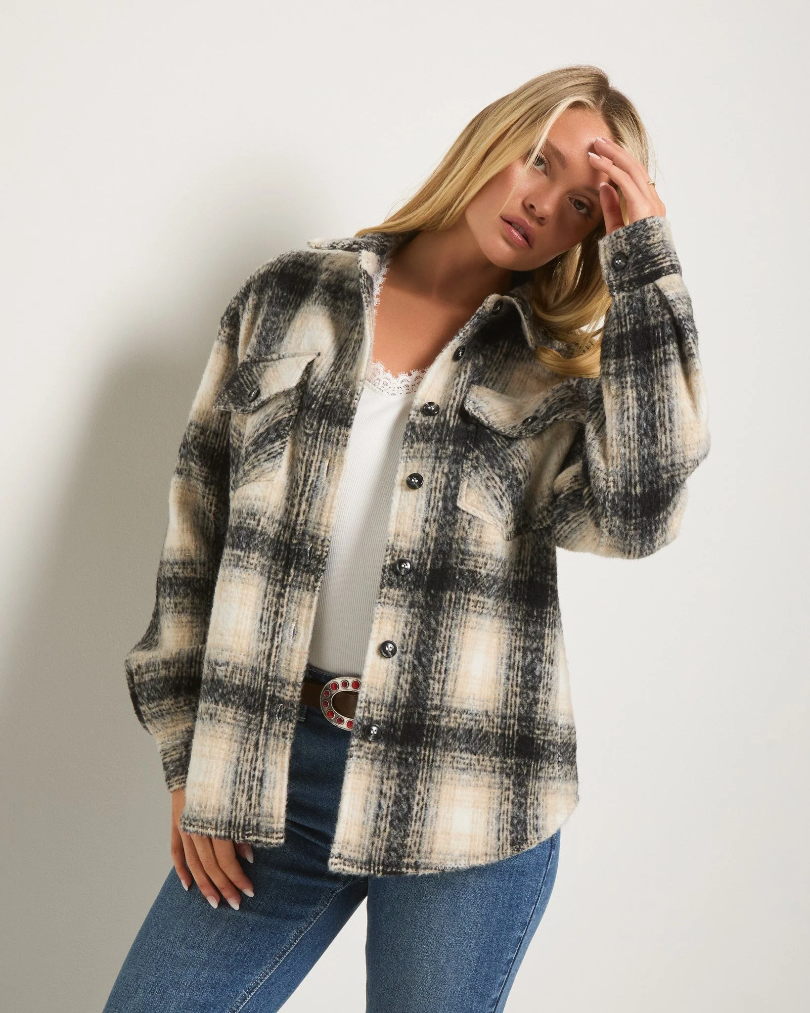 Cozy Plaid Shacket - Image 5