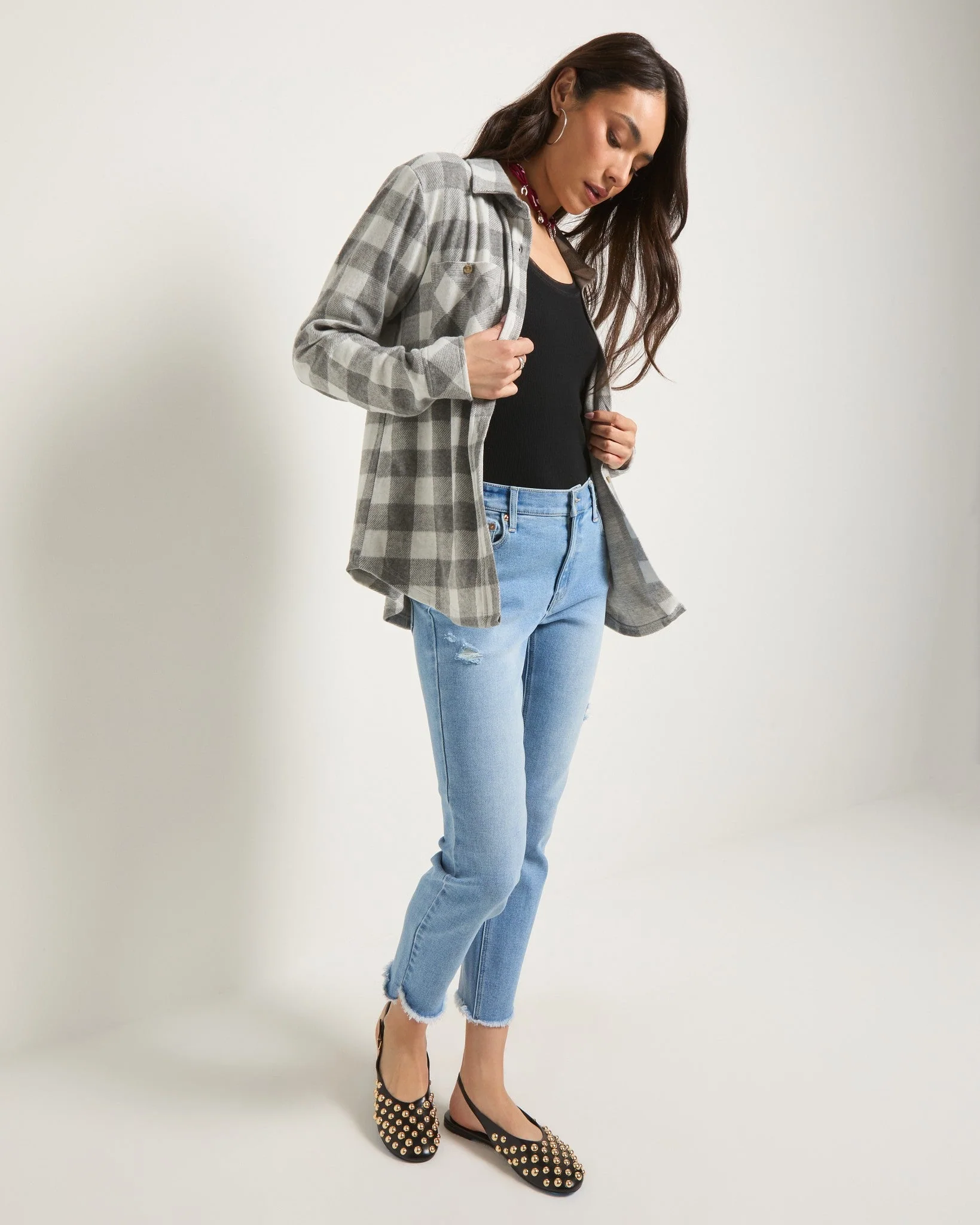 Sunset Plaid Knit Top - Image 4