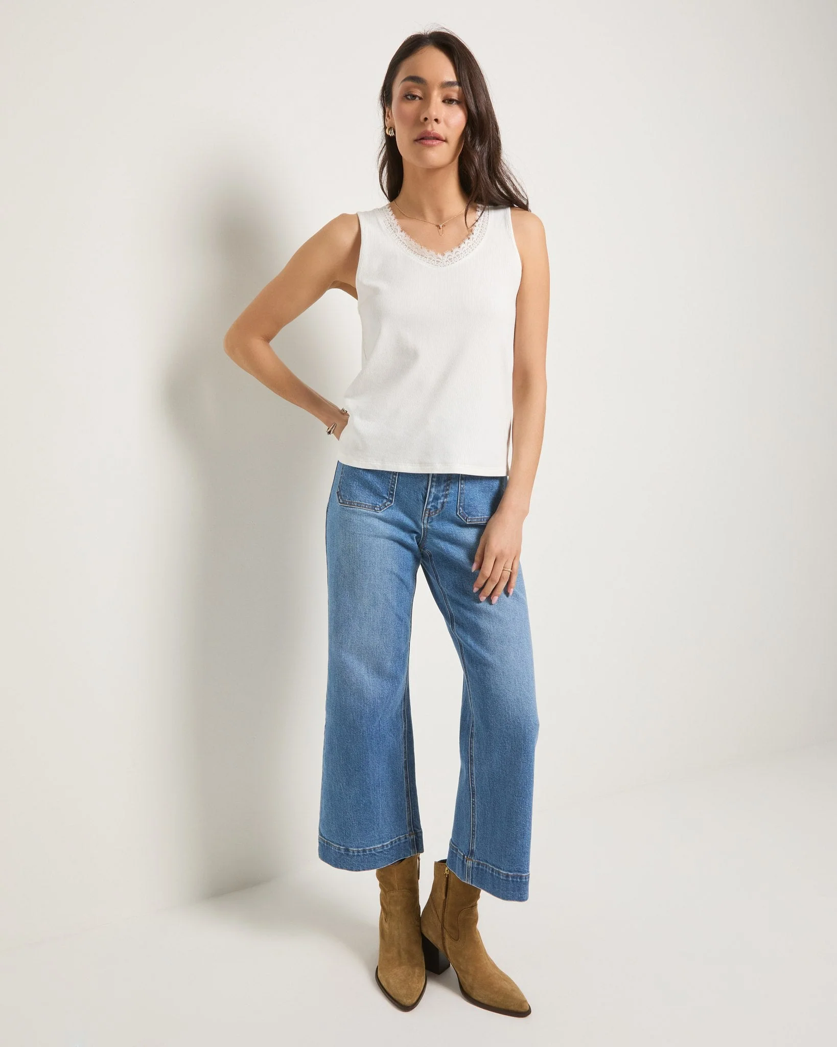 Whitecap Lace Trim Tank - Image 4