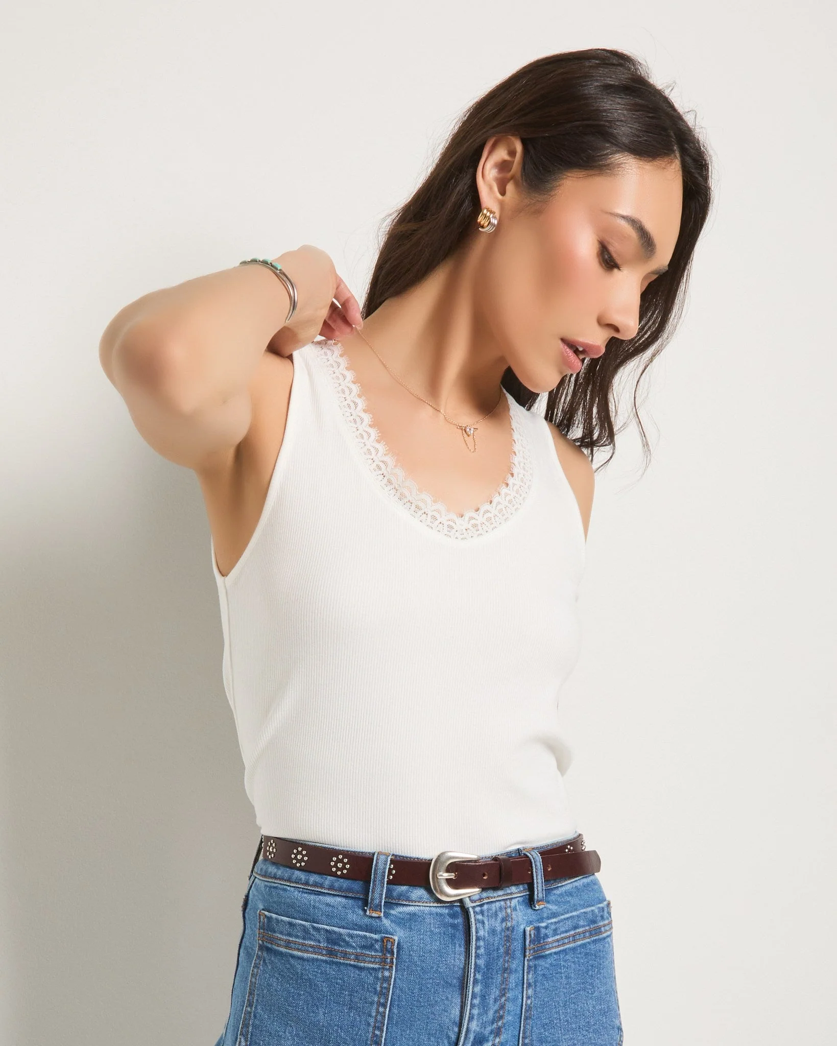 Whitecap Lace Trim Tank - Image 5