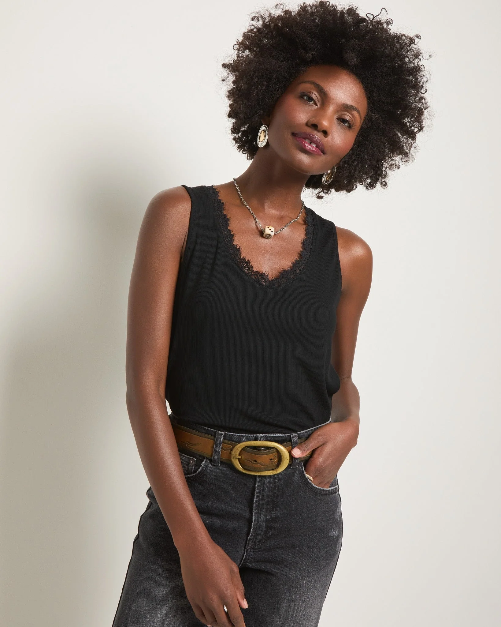 Whitecap Lace Trim Tank - Image 8